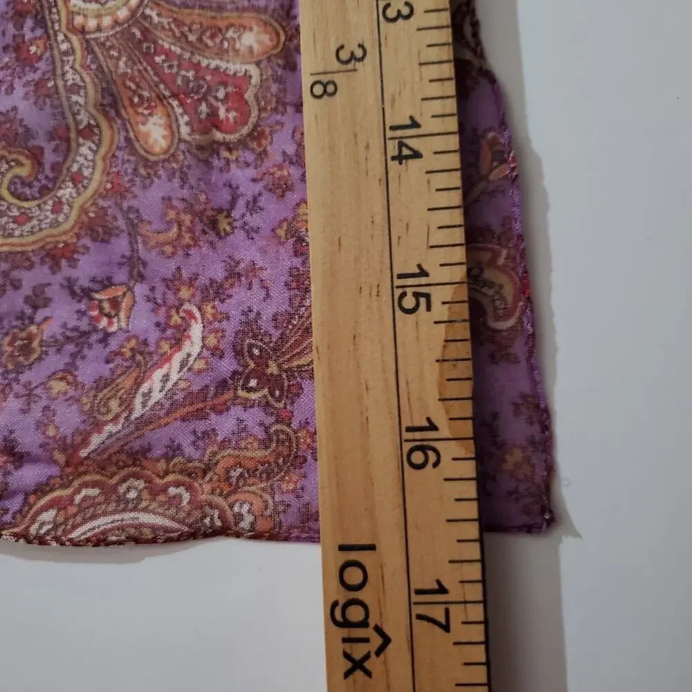 Vintage Paisley Square Silk Scarf 16